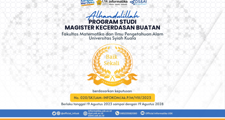 Program Studi Magister Kecerdasan Buatan FMIPA USK Raih Akreditasi Pertama “Baik Sekali”